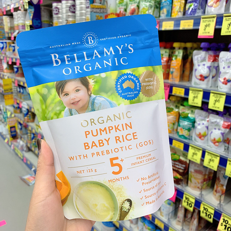 bellamy's organic milk and vanilla baby rice