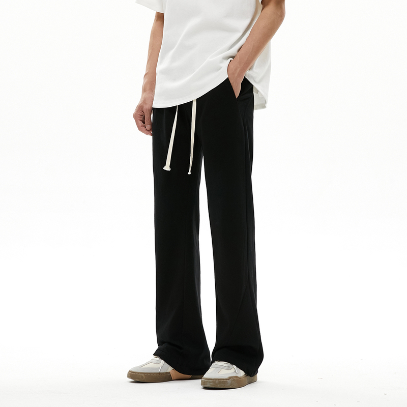 Cleanfit Flared Sweatpants for Men, Trendy New Slim-Fit Straight-Leg Pants, Solid Color Versatile Casual Sports Pants