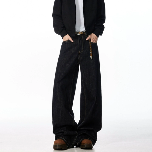 Летние джинсы, штаны, в американском стиле, оверсайз, свободный прямой крой