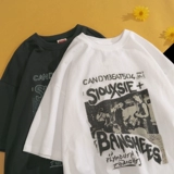 Tide, летняя брендовая футболка в стиле хип-хоп для влюбленных, в американском стиле, короткий рукав, оверсайз, высокий воротник