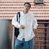 Японская осенняя рубашка, однотонная куртка для отдыха