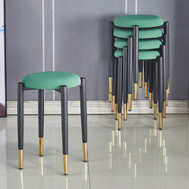 Nordic Light Lavish Iron Art Stool Table Stool Round Stool Fashion Net Red Dwarf Stool Brief Creative stacking bench Home