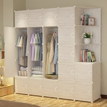 Simple wardrobe modern simple economic assembly fabric rental room balcony storage cabinet plastic wardrobe