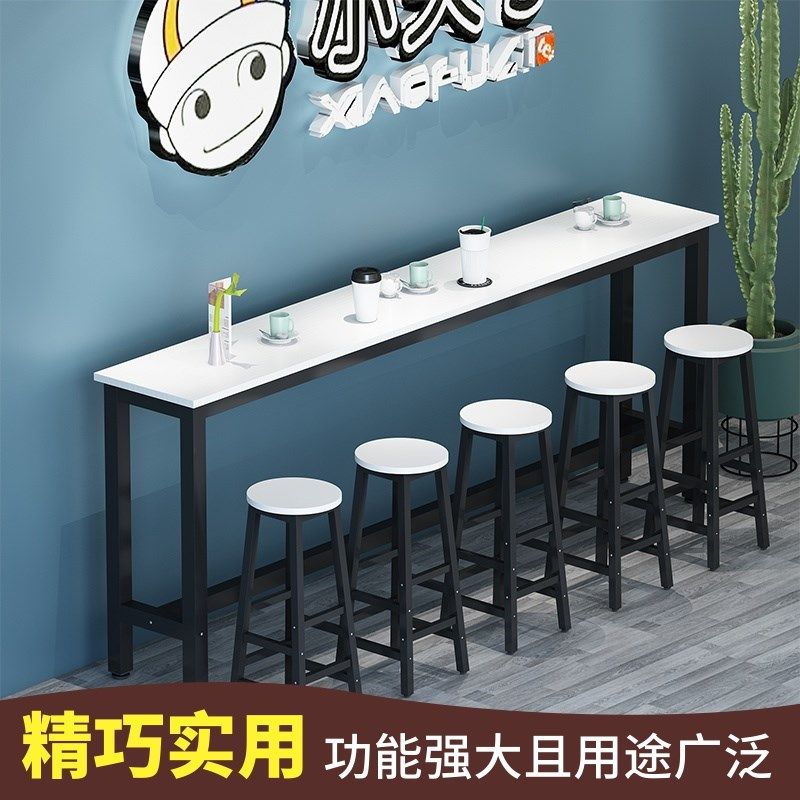 Leaning against the wall, the table for home small bar tables Commercial strip table High footed table milk tea shop table and chairs Balcony Narrow Table