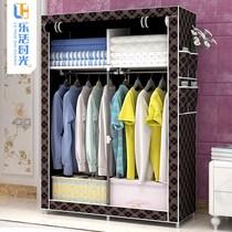 Simple wardrobe Common wardrobe Simple modern single dormitory assembly storage cabinet Rental room fabric hanging wardrobe