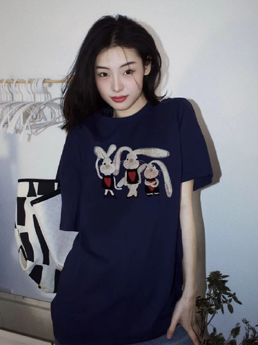 Ретро хлопковая футболка с коротким рукавом, в американском стиле, в западном стиле, свободный крой, короткий рукав