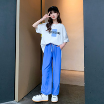 Chrome Anta Goose Girl Girl Suit Summer Slim 2022 New Yangqi CUHK Scout little girl short sleeve sports children