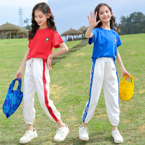 Chrome Anta Goose Girl Girl Summer Clothing Suit 2022 New Girl Foreign Air Trendy Internet Red Summer CUHK Child Transport