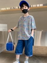 Chrome Anta Goose Boy Short Sleeve T-shirt 2022 New Children Great Boy Summer Clothing Half Sleeve Blouse Compassionate Summer Thin