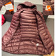 Clearance mid-length down jacket for women, spring and autumn lightweight, ຄຸນະພາບສູງເປັດສີຂາວລົງ 90% velvet hooded jacket