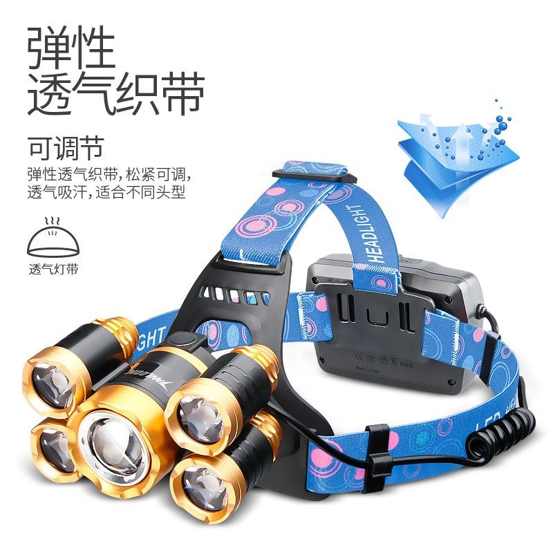 Children's headlight outdoor mountaineering camping children's head-mounted mini cartoon rechargeable LED fishing rechargeable flashlight