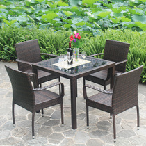 Outdoor Furniture Vine Chair Five Sets Balcony Patio Courtyard Combined Dining Table And Chairs Outdoor Terrace Garden One Table Four Chairs