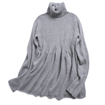 APCSHOP new single 21NEW Italian niche custom woven velvet pointed cute skirt turtleneck cashmere pullover