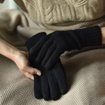 APCSHOP Custom Sharing Sub-finger Thickened Double Layer Pure Mountain Cashmere Mens Gloves Warm Touch Screen Riding anti-chill