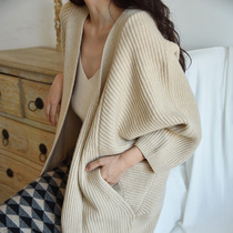 APCSHOP knit cashmere sweater jacket cardiovert woman winter thickening medium long paragraph loose 100 hitch stay warm