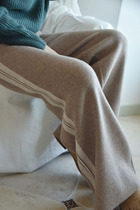 APC lean customised Kaiji Mie experience Niche Casual Ladies Heavy-pound double layer of encrypted cashmere broadlegged pants