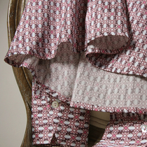 APCSHOP2021 spring dress Danish niche print new design Ladies v collar long sleeve silk pajamas shirt T-shirt