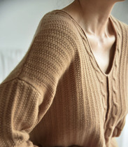 APC Suede Tips Customised New Single Method Designer Gallows Lady Knit Loose Elegant Drop Shoulder Sleeve V Collar Cashmere Cardiff