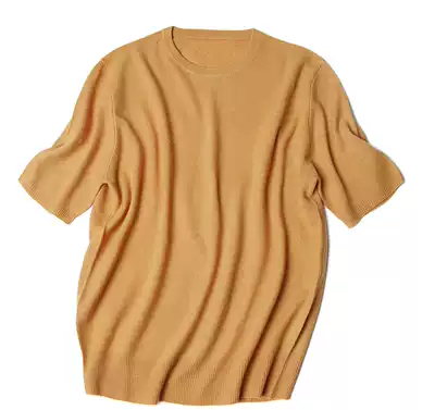 APCSHOP 2021 early spring selection Japanese Joker Joker Round Neck Loose Slim Knitted Short Sleeve Cashmere Sweater