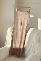 APCSHOP Early Spring Suede Tips New Casual Knit Thread Broadlegged Pants Outside Wearing slim 100 lap pure cashmere pants