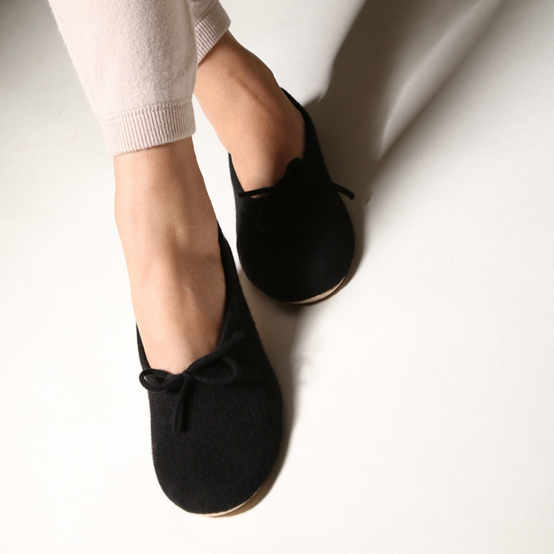 APCSHOP new sweet round head Italian niche custom leisure home shoes comfortable lace-up cashmere shoes