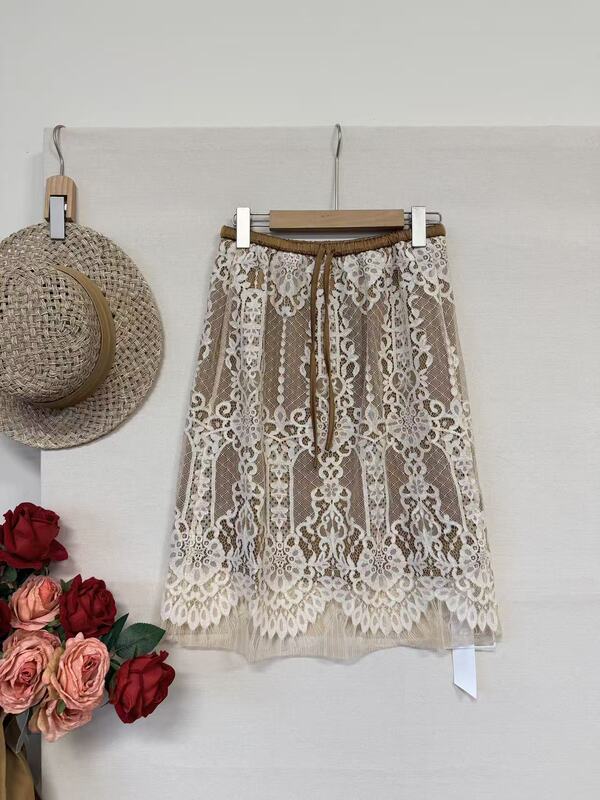 06063-Exquisite Lace Drawstring Skirt Yy