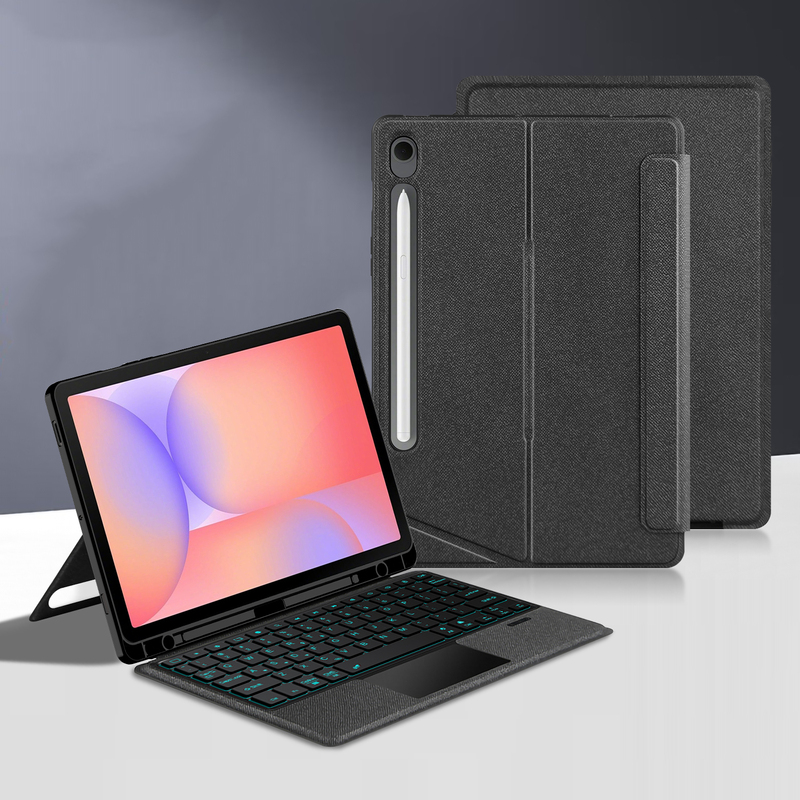 Suitable for Samsung Tabs10Fe+ Tablet Bluetooth Keyboard Case S11Ultra Protective Case 11inch S9Fe with Backlit Pen Slot S10Lite Horizontal and Vertical Screen S10+12.4 Magnetic Detachable Leather Case