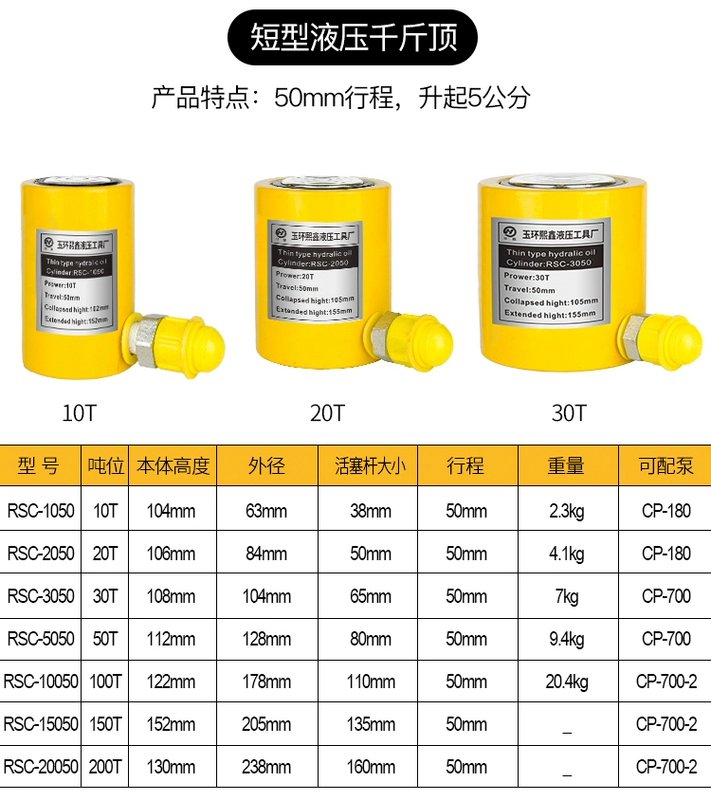 Kích thủy lực rời 10T20T30T50T100T200T kích chia tấn xi lanh thủy lực siêu mỏng kích thủy lực lùn bán kích thủy lực cũ