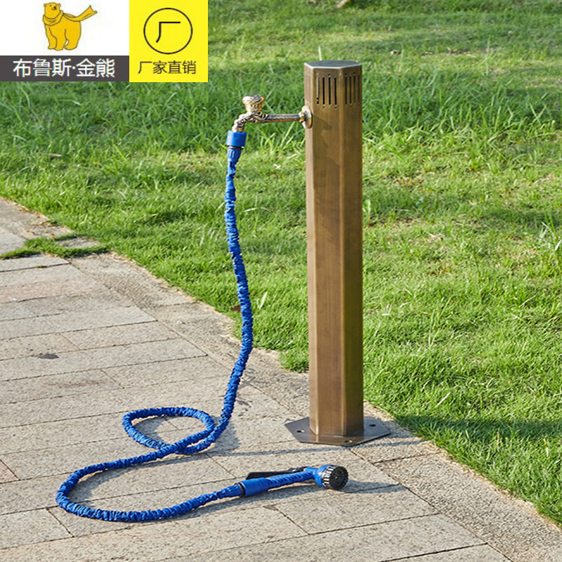 All-copper outdoor faucet outdoor courtyard park multi-functional stainless steel vertical column imitated anti-frozen cracking