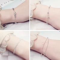 Vòng tay nữ phiên bản Hàn Quốc của cỏ bốn lá đơn giản cá tính sinh viên cinnabar kiểu chuông cổ tươi Bộ đồ trang sức đôi bạn gái Sen - Vòng đeo tay Clasp vòng tay vàng nam