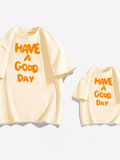 Eltern-Kind-T-Shirt, drei- und vierköpfige Familie, Sommerstil, Mutter-Tochter, Mutter-Kind-Kurzarm-T-Shirt, Strandreiseurlaub, Familienoutfit