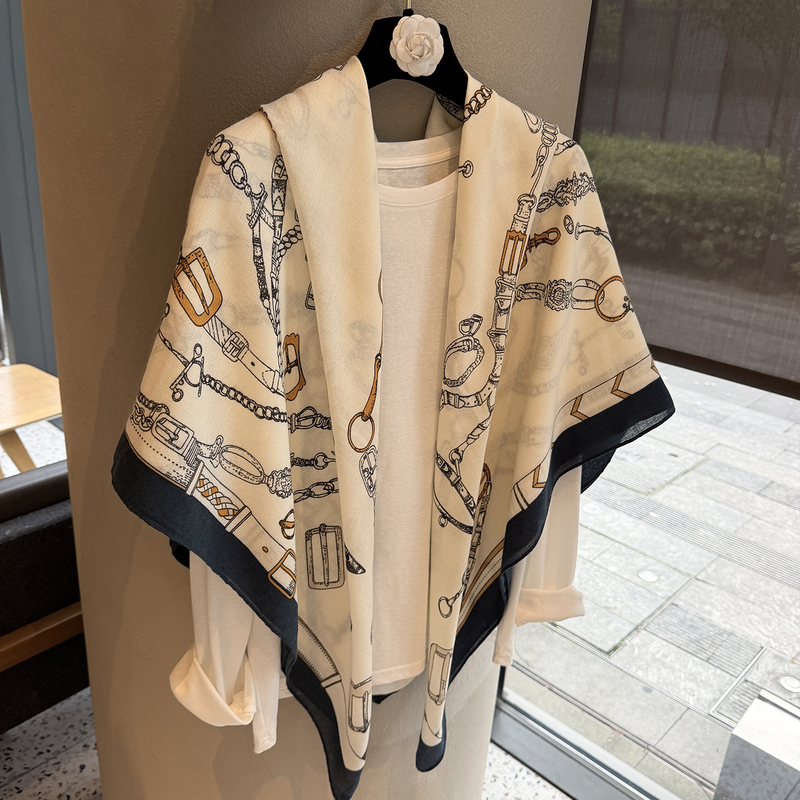 New Style Sun Protection Silk Scarf Shawl 2026 Large Square Scarf for Women, Summer Thin Version, Suitable for Air-Conditioned Rooms, High-End Feel, Beach Wear