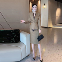 Special price 279 Advanced Sensation Fried Street Salt Department Professional Suit Jacket Woman Spring Autumn Suit Half Body Skirt Suit Foreign Air