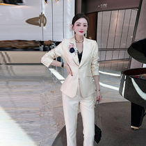 Special price 289 Advanced Sensory Salt Tether Street Career Suit Design Sense Chest Flower Suit Jacket Straight Barrel Pants