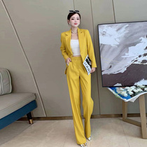 High level Sensory Salt Series Fried Street Design Sense Professional Suit Jacket Woman Spring Autumn Broadlegged Pants Suit Suit Suit