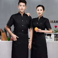 Черный фартук, короткий рукав