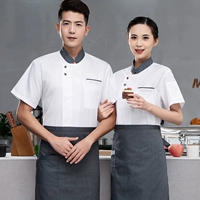 Белый фартук, короткий рукав