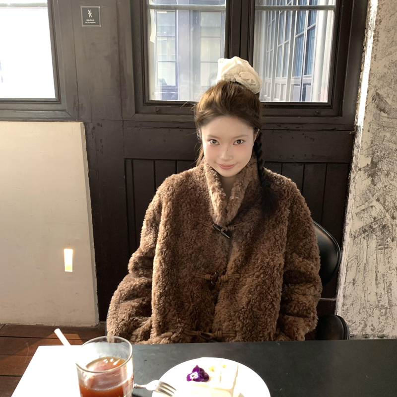 High-End Lamb Wool Coat for Women 2025 Autumn and Winter New Casual Fur Integrated Brown Lamb Plush Thick Coat
