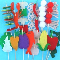 Role kindergarten area barbecue restaurant barbecue handmade skewers diy material fabric hand simulation barbecue skewers