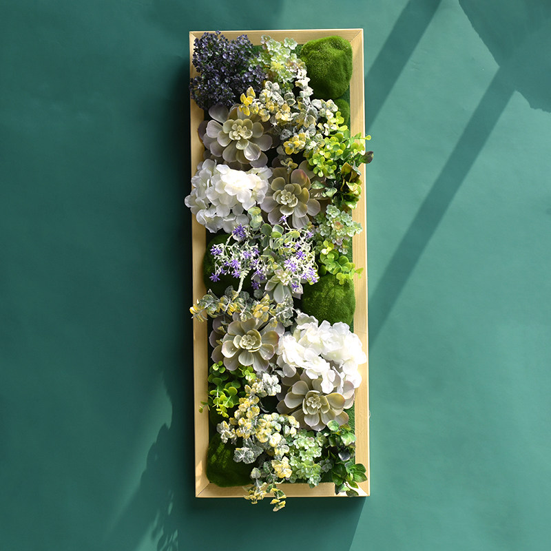 Custom wall-mounted plant ins decoration Nordic green plant wall home background wall deer head simulation multi-meat hanging ornaments