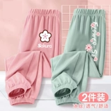 Штаны, тонкое средство от комаров, детская хлопковая летняя одежда, подходит для подростков, в западном стиле