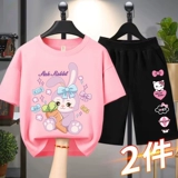 Футболка с коротким рукавом, летний тонкий комплект, детская летняя одежда, короткий рукав, в западном стиле, 2025 года, детская одежда