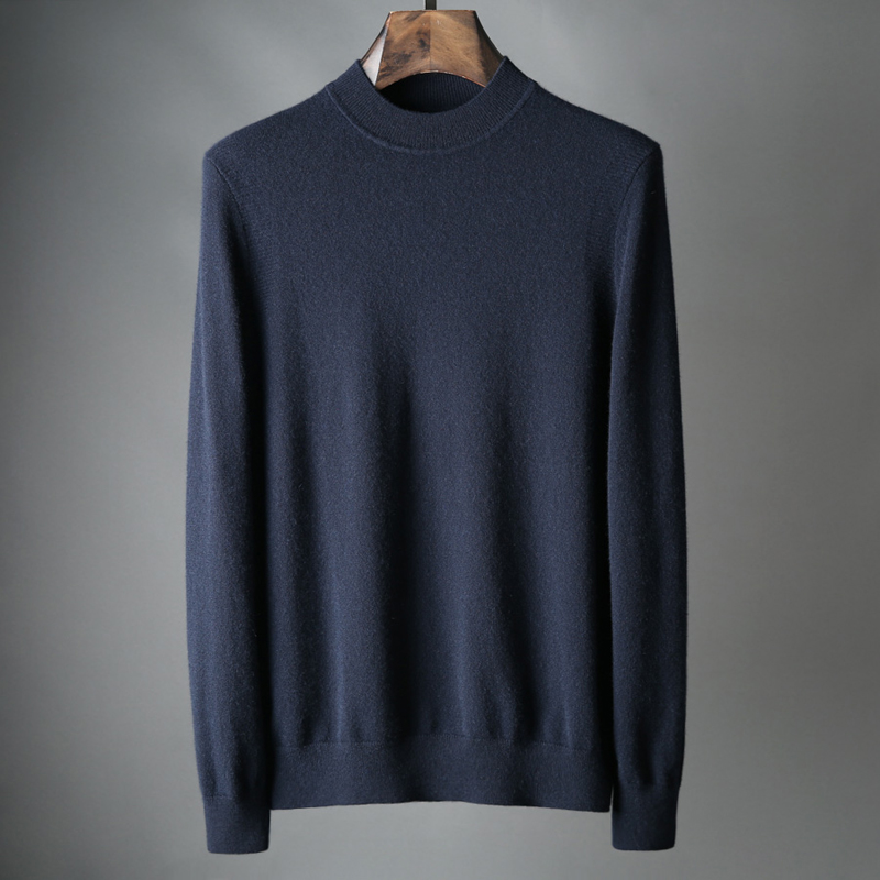 Te · Hàng gia súc Qing dày 12G thật hàng trăm sợi cashmere cao cấp nam nửa cổ áo len cashmere nguyên chất Z30 - Áo len Cashmere áo khoác thể thao nam