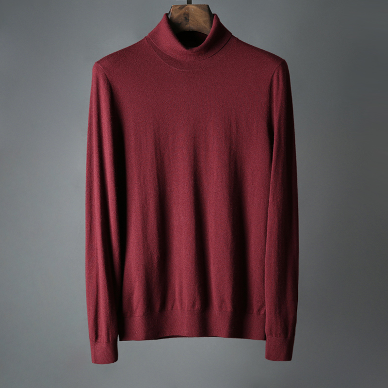 Thu đông 2017 hàng bò cổ điển chất lượng cao len cashmere 16 kim sợi rắn màu cao cổ áo len áo len nam Y94 áo thun dài tay nam