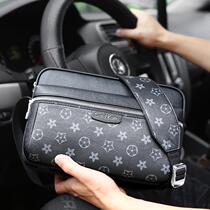 Plaid single shoulder bag mens fashion casual mens box inclined satchel brand hanging bag purse strings European and American trend men