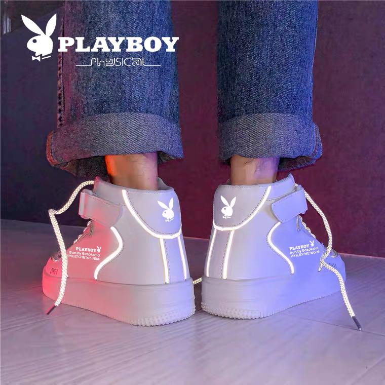 Flowers Playboy Spring Men's Shoes High Cylinder 2022 New Guys Casual Sports Tide Shoes Little White Sneakers Shoes Board Shoes