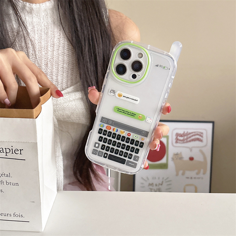 Personalized Creative Chat Box Page Record Suitable for Apple 16 Phone Case iPhone 15 Pro Max 3D Retro Phone 14 Pro Transparent I13 Vintage Nokia Bb Phone Style New Model Ip16