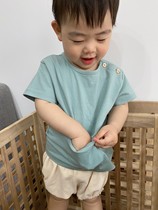 didibear summer good texture baby Summer cotton Ding cat pocket T