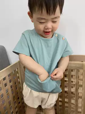 didibear summer good texture baby Summer cotton Ding cat pocket T