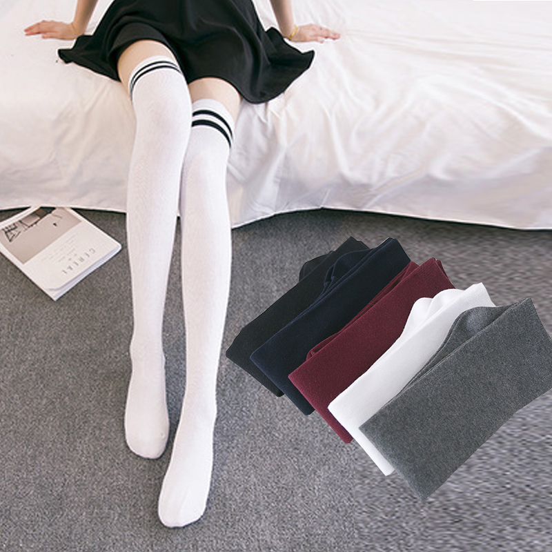 Golf Socks for Women, Two-Bar Golf Over-The-Knee Socks, Cotton Socks, Non-Slip High Tube Socks, Sports Long Tube Socks, All-Season Style